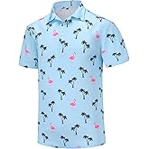 Golf Shirts for Men Dry Fit Mens Golf Shirt Short Sleeve Funny Golf Polo Shirts