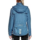 FitsT4 Sports Women's Cycling Running Jackets Lightweight Windproof Bike Windbreaker Reflective with Hooded