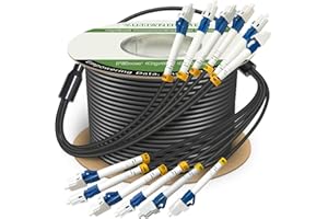 YUTIANHOME 100 Meters 6 Core Industrial TPU LC to LC Outdoor Armored Fiber Optic Cable, OS2 Single Mode 6 Strands Fiber Patch Cable with LC Connectors, 9/125um, OD-5mm, Direct Burial LC-LC