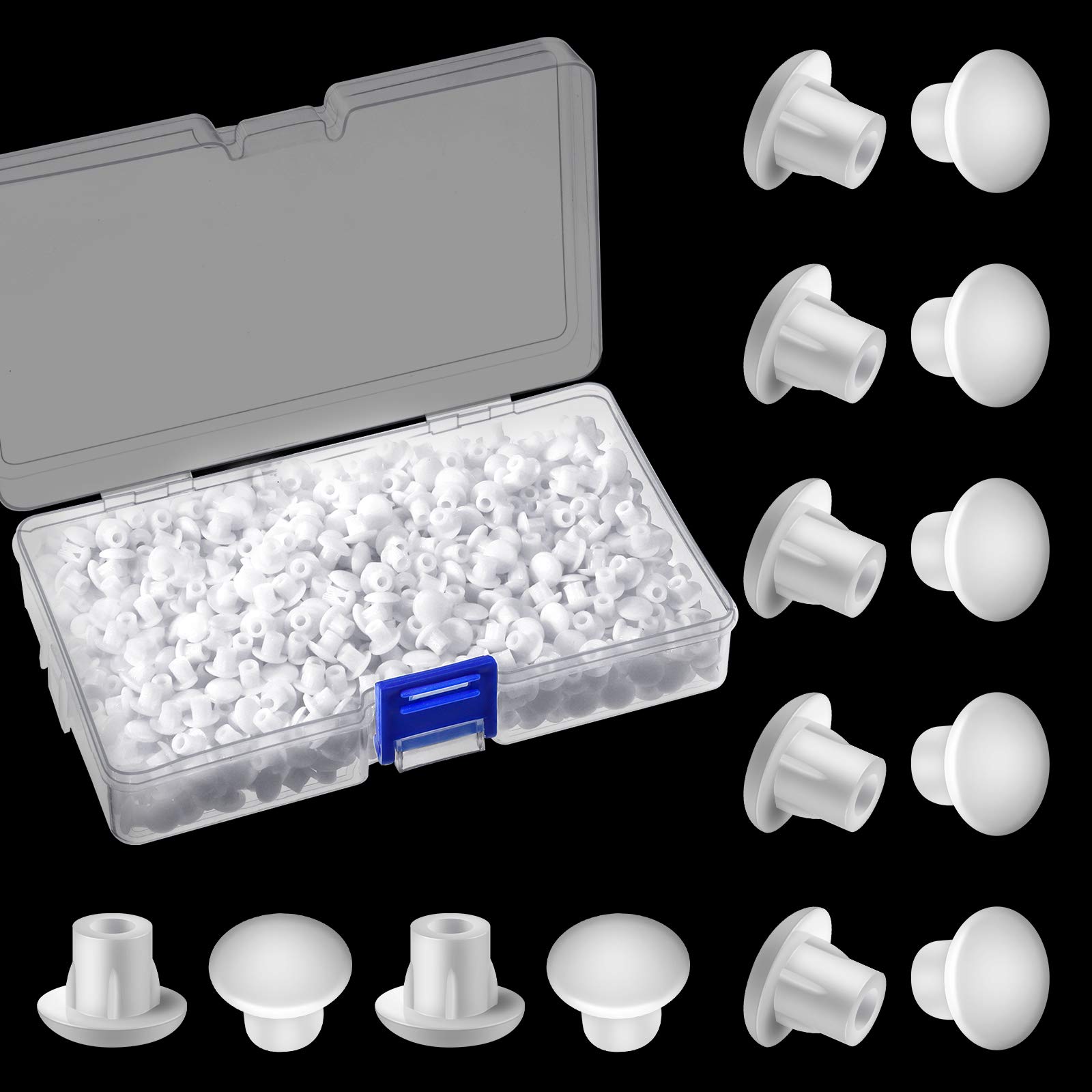 Photo 1 of Jetec 300 Pieces 3/16" Plastic Plugs for Round Hole, Shelf Cap Cabinet Hole Cover Cupboard Shelf Pegs for in Furniture Cabinet Cupboard Shelves