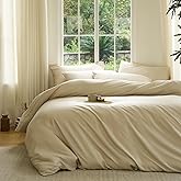 DOZ Duvet Cover Set, 100% Viscose derived from Bamboo, Organically Grown, Buttery Soft, Cooling Duvet Covers, High GSM, 1 Duvet Cover and 2 Pillowcases, 106"x90" (Sand, King/Cal King)