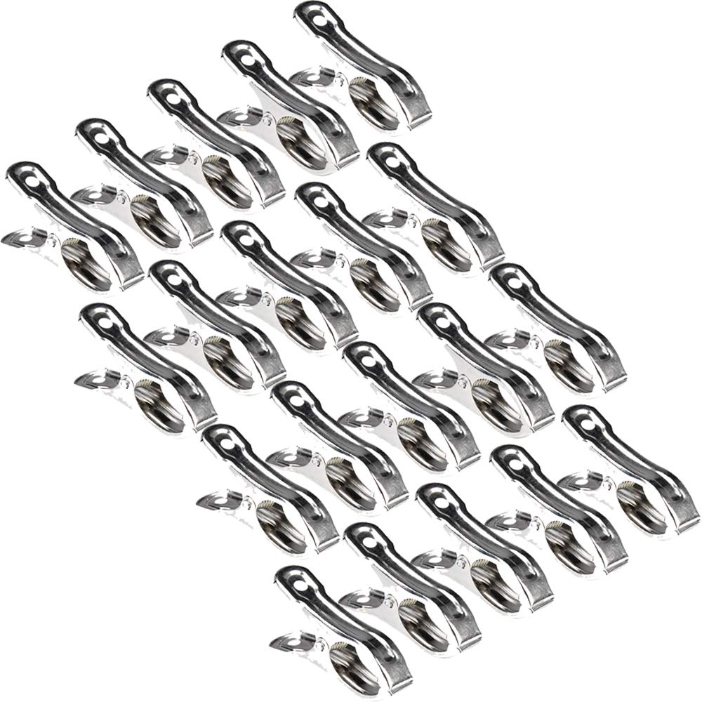 Imagine 20pcs 5.5cm Windproof Stainless Steel Clips Spring Clips Small Clips Clothespins Laundry Pegs for Folders,Underwear,Socks,Quilts,Clothes,Pants,Shirts