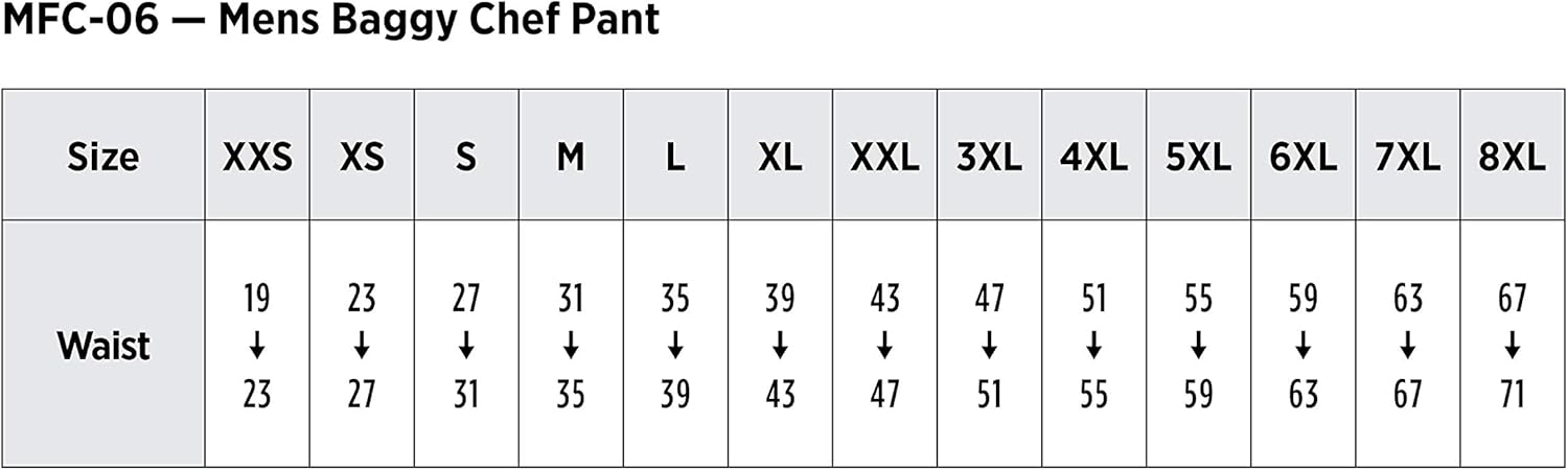 Chef Designs Men's Baggy Chef Pant at  Men’s Clothing store