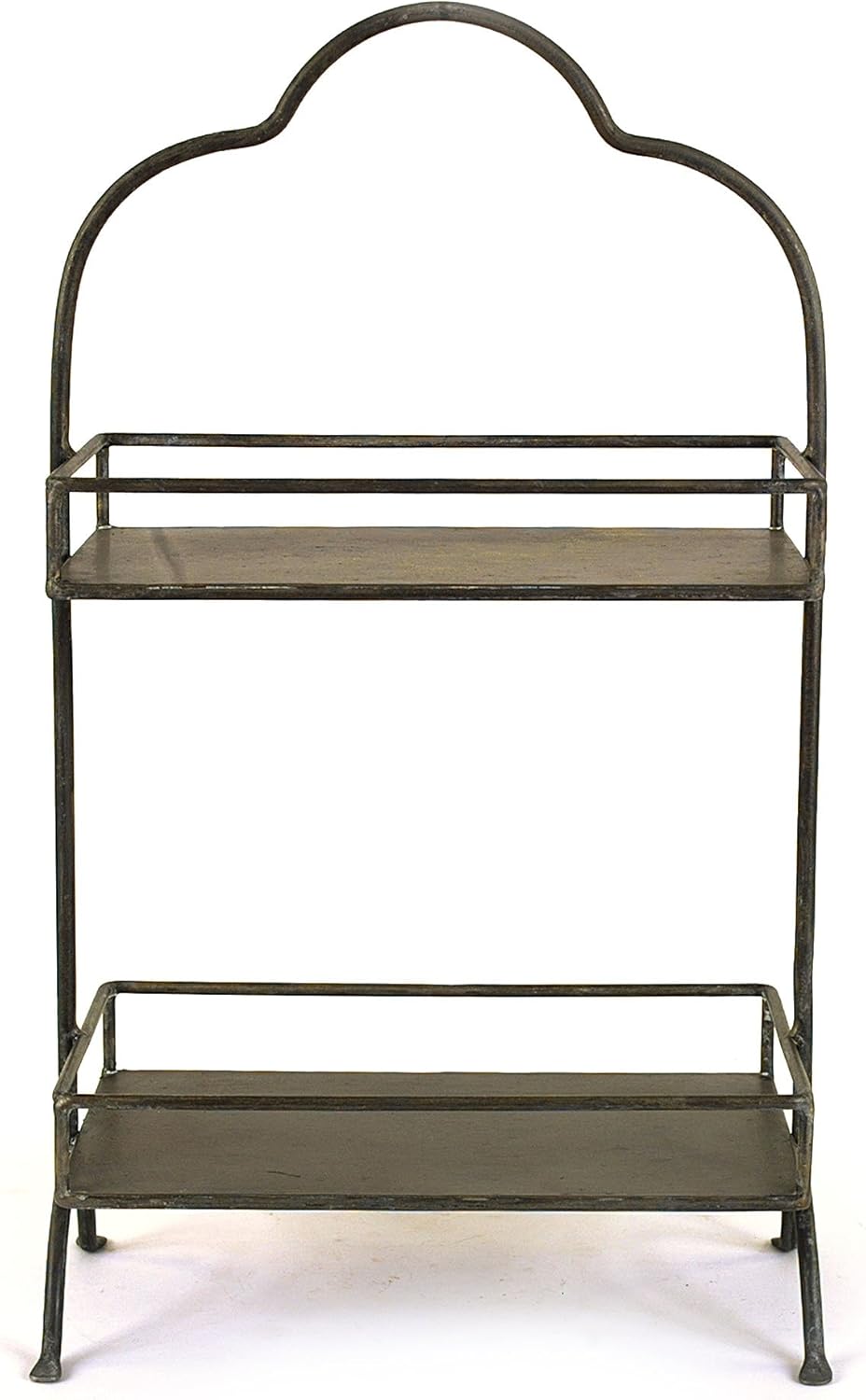 Creative Co-op Decorative Metal Two Tier Tray with Handle, 10.6" L x 5.9" W x 17.9" H: Home & Kitchen