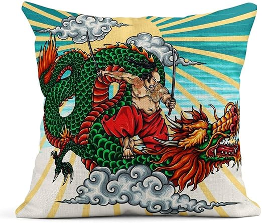 Amazon Com Tarolo Throw Pillow Covers Colorful Samurai Of