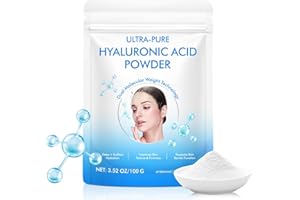 Hyaluronic Acid Serum Powder for Skin,Low and High Molecular Weight,Cosmetics Grade Skin Hydration and Moisture Support Suppl