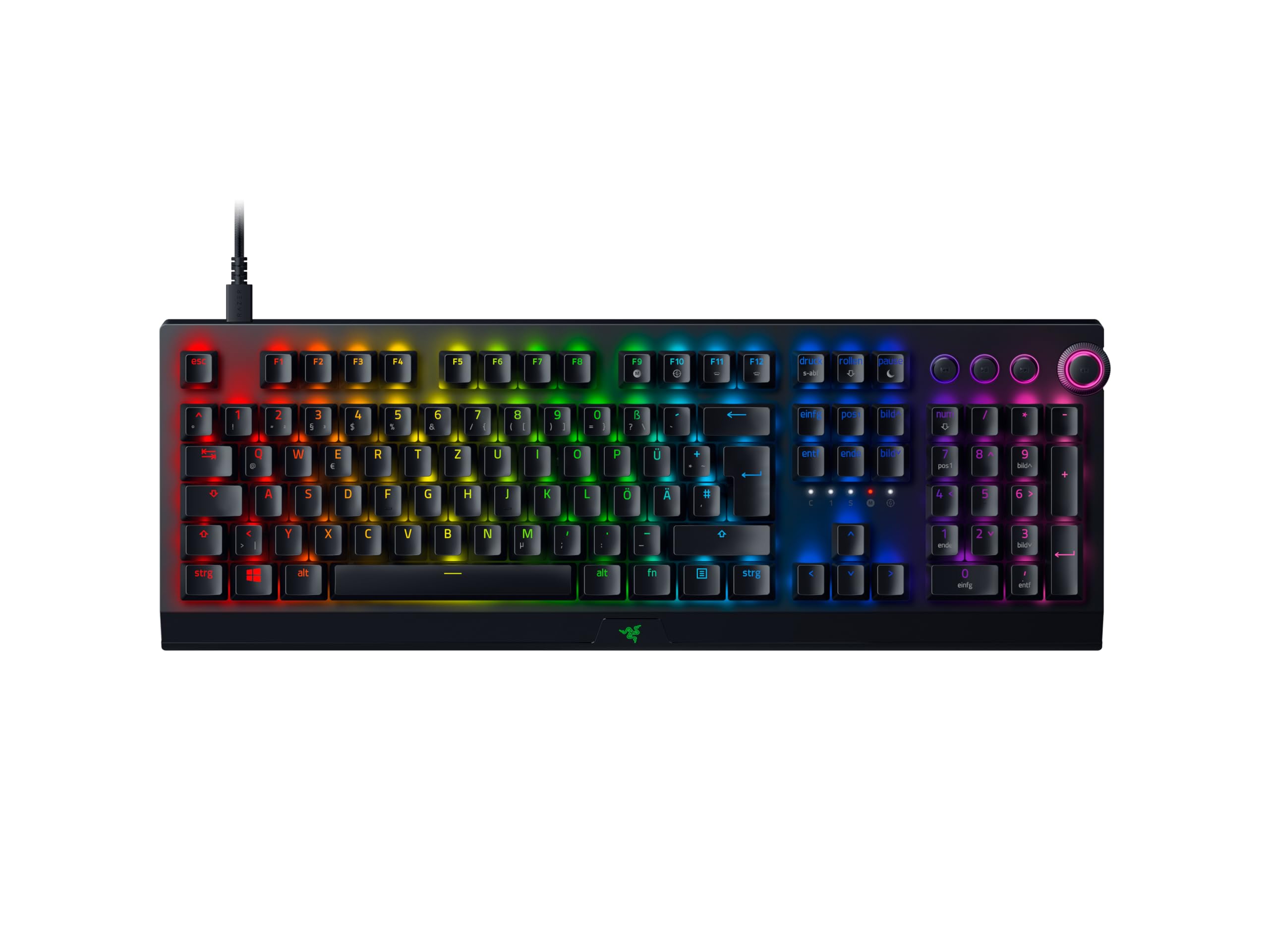 Razer BlackWidow V3 Pro (Green Switch) - Kabellose Mechanische Gaming Tastatur (Klickende Mechanische Switches, RGB Chroma, Handballenauflage, Bluetooth, USB-C) QWERTZ DE-Layout | Schwarz