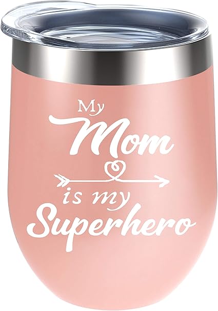 Amazon Milyya 母 妻へのバレンタインギフト 母 妻 My Mom Is My Superhero ワイン タンブラー おもしろお母さん 誕生日プレゼント お嬢さん 息子 新米ママ 妻 妊娠ママ ギフト Milyya キッチン家電 通販