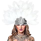 HOMELEX Women's Black Feather Headpiece Carnival Caribbean Headdress Showgirl Accessories