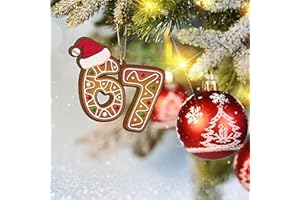Christmas 67 Acrylic Ornament, Six Seven Funny Xmas Holiday Ornament, Funny 67 Decor Meme Grandkid Gift for Christmas Tree Ha