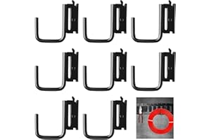 MANSTE 8 Pieces E Track J Hooks Heavy Duty J Hook Fitting with Spring Fitting Attachments for Enclosed Trailer, Cargo Van and Semi-Trucks Trailer (Black)