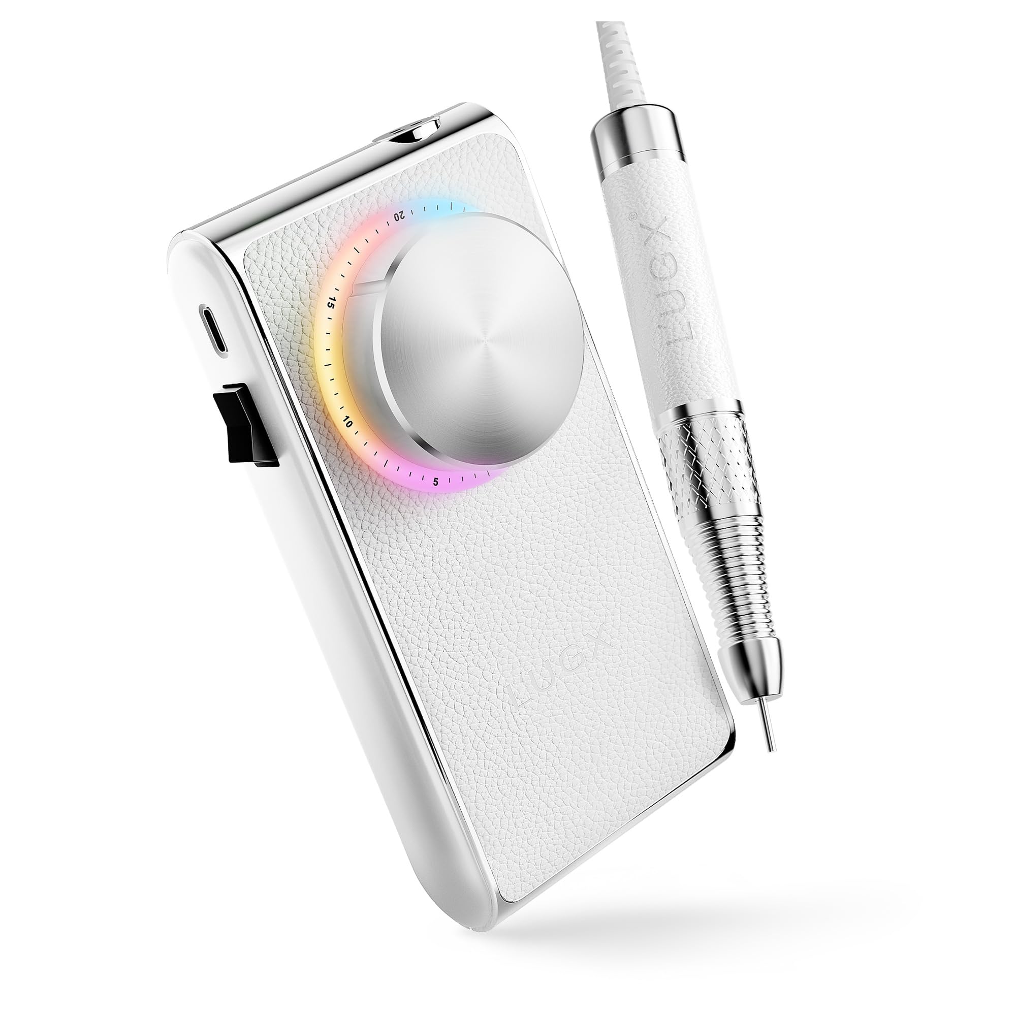 Photo 1 of L'UGX Professional Nail Drill 30000RPM, Cordless Rechargeable Electric Nail File for Acrylic Nails Gel Polishing, Efile Nail Kit for Manicure Pedicure, Low Noise Low Vibration, 7Pcs Drill Bits, White