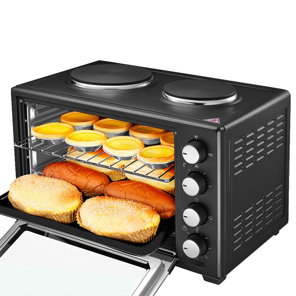 Buy 38 Litre Mini Oven and Grill with Double Hotplates,1600W, Max Temp