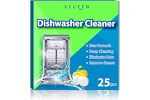 Xcleen Dishwasher Cleaner and Deodorizer Tablet 25 Count, Deep Cleaning Tablet Helps Remove Limescale, Mineral Buildup and Odor, Formulated to Clean Inside all Machines