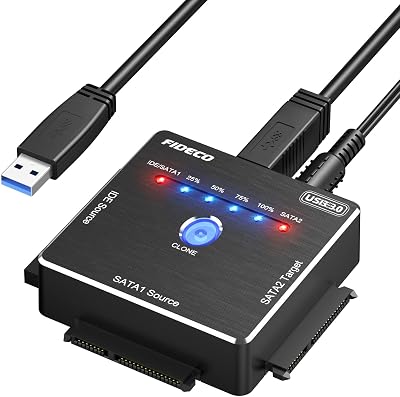 FIDECO USB 3.0 to SATA IDE Adapter for 2.5/3.5" HDD SSD & Clone Function