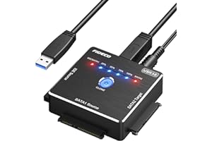 FIDECO SATA/IDE to USB 3.0 Adapter, Hard Drive Adapter Cable for Universal 2.5/3.5 Inch IDE/SATA External HDD SSD, 5.25-Inch 