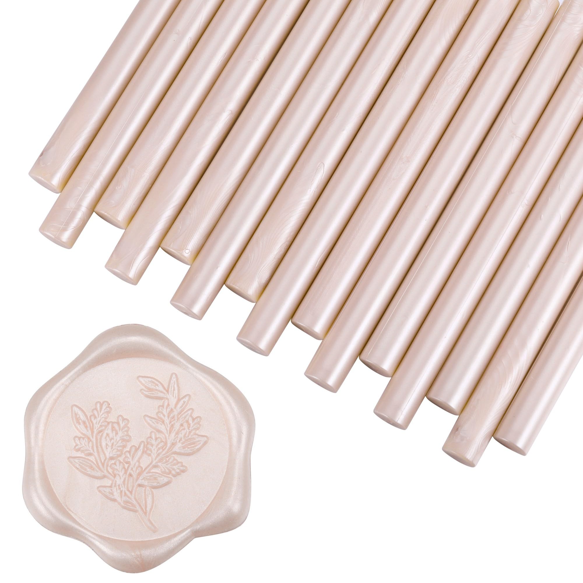 Photo 1 of Yoption 15 Pieces Champagne Glue Gun Sealing Wax Sticks for Wax Seal Stamp, Great for Wedding Invitations, Envelopes, Cards, Christmas Gift Ideas, Wine Packages