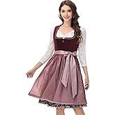 Women's German Dirndl Dress Bavarian Oktoberfest Halloween Carnival Costumes for Holiday