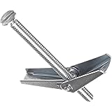 Steel Toggle Bolt, Zinc Plated Finish, Flat Head, Slotted Drive, 2" Length, 1/8"-32 Threads (Pack of 100)