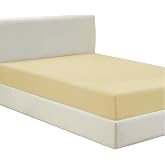 Violet Linen Premium Percale Fitted Sheet - Brushed Poly Cotton, Breathable, Extra Soft and Comfortable - 48", Gold
