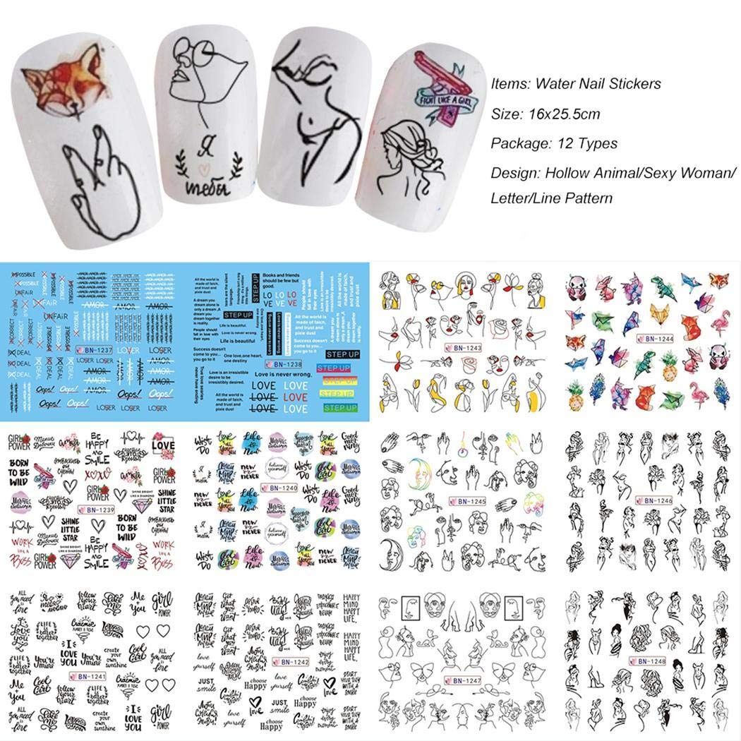 Nimhes Nail Art Decal Water Transfer Sticker DIY Floral Watermark Nail Manicure Décor Stickers & Decals