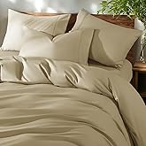 Shilucheng 100% Cotton King Size Duvet Covers - 600 Thread Count, Luxury Sateen Weave Egyptian Cotton Comforter Cover with Zipper Closure,Hotel Bedding Duvet Covers 3 Piece (Linen)