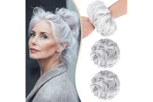 Qunlinta 2 PCS Large Messy Bun Hair Piece, Thick Wavy Curly Hair Bun Scrunchies Extensions Synthetic Chignon Updo Hairpieces 