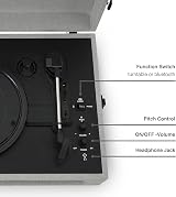 Crosley Voyager Portable Turntable Bluetooth 3-Speed Grey view 7