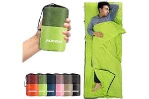 JAICOM Sleeping Bag Liner, Travel Sheets & Adult Sleep Sack, Ultralight and Portable Summer Sleeping Bag - Ideal for Backpacking, Hotels and Hostels, Business Trips, Camping