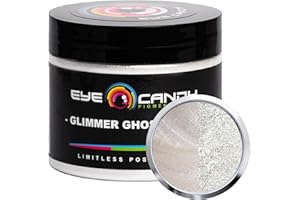Eye Candy Pigments Premium Ghost Mica Powder - Glimmer White (50gr) - for Epoxy, Resin, Soap, Paint, Woodworking, Acrylic Pouring, Bath Bombs, Fishing Lures - DIY Arts and Crafts Additive