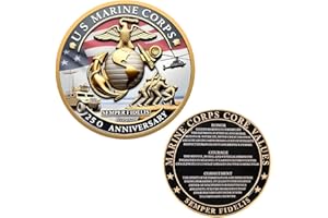GENERIC Navy Marine Corps 250th Anniversary Coins,Military Challenge Coins- Patriotic Military Collectible Durable Metal Veteran Gift,1.77 Inch