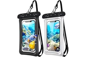 AXIIJGL 2 Pack Waterproof Floating Phone Pouch IPX8 Floatable Waterproof Phone Case with Lanyard Strap Universal Dry Bags Underwater Case Wallet for iPhone 15,14,13,12Pro Max Samsung,Up to 7.2" for Swimming