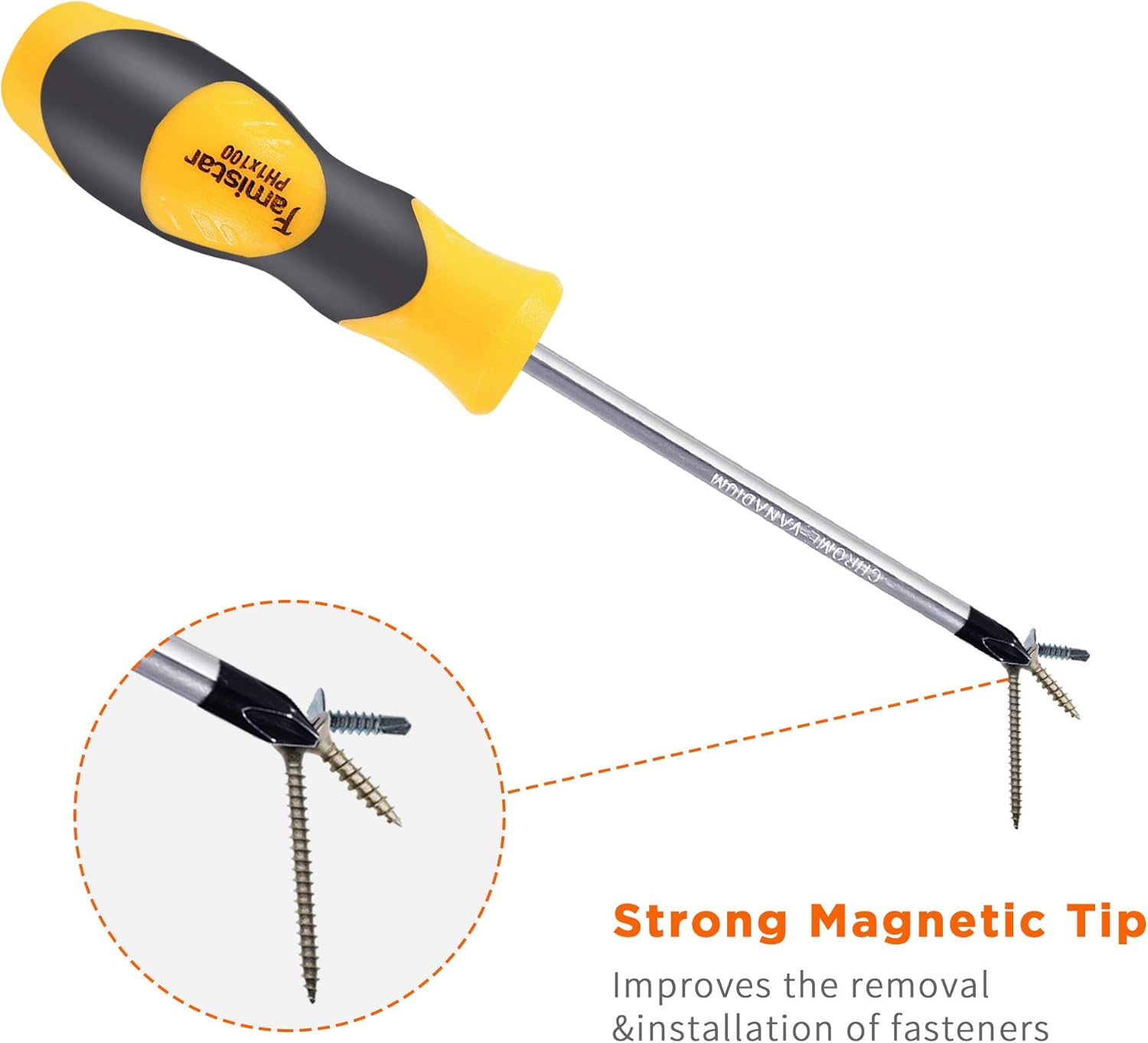 Magnetic Screwdriver Set 10 PCS,Famistar Professional Cushion Grip 5 Phillips and 5 Flat Head Tips Screwdriver for Repair Home Improvement Craft: Home Improvement
