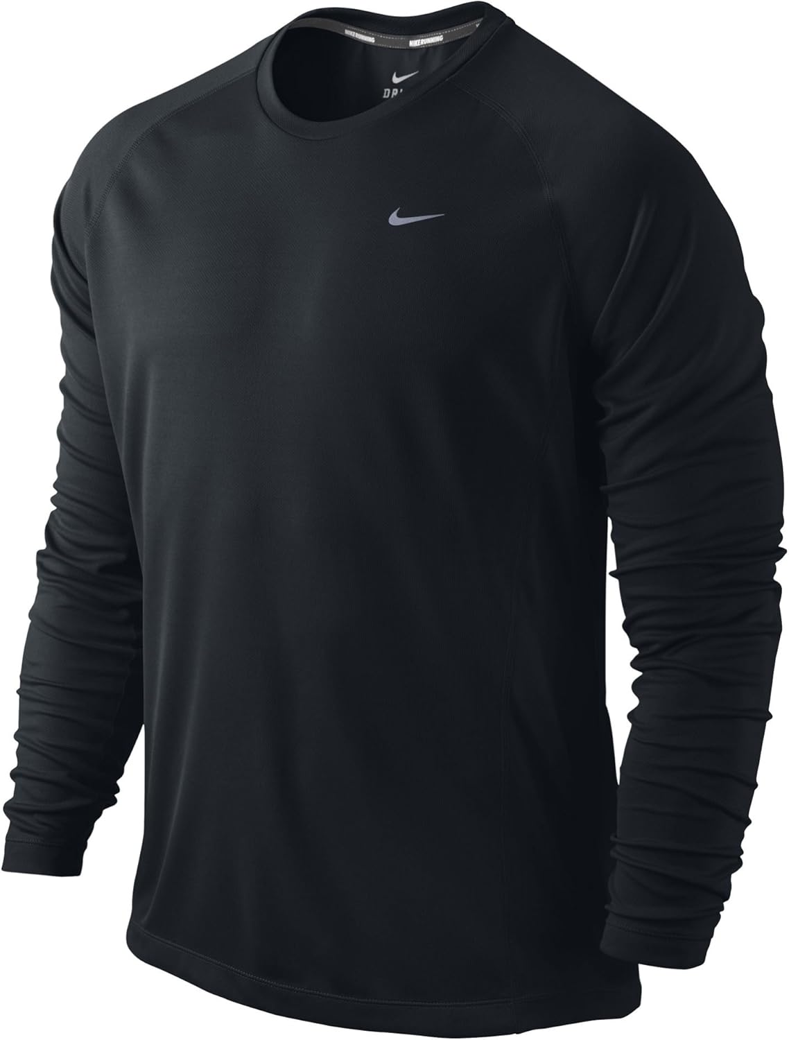Amazon.com : Nike Mens Dri Fit Miler UV Long Sleeve Reflective Running Shirt Top Black Large 