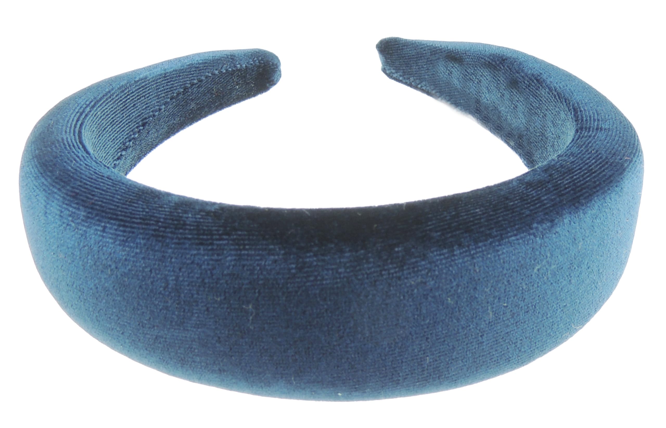 Womens Puffy Occasion Wedding Bridal Party Birthday Christmas Evening Wide 4cm Thick High Bump Padded Velvet Velour Hair Hairband Accessories Headband Alice Band (Teal)