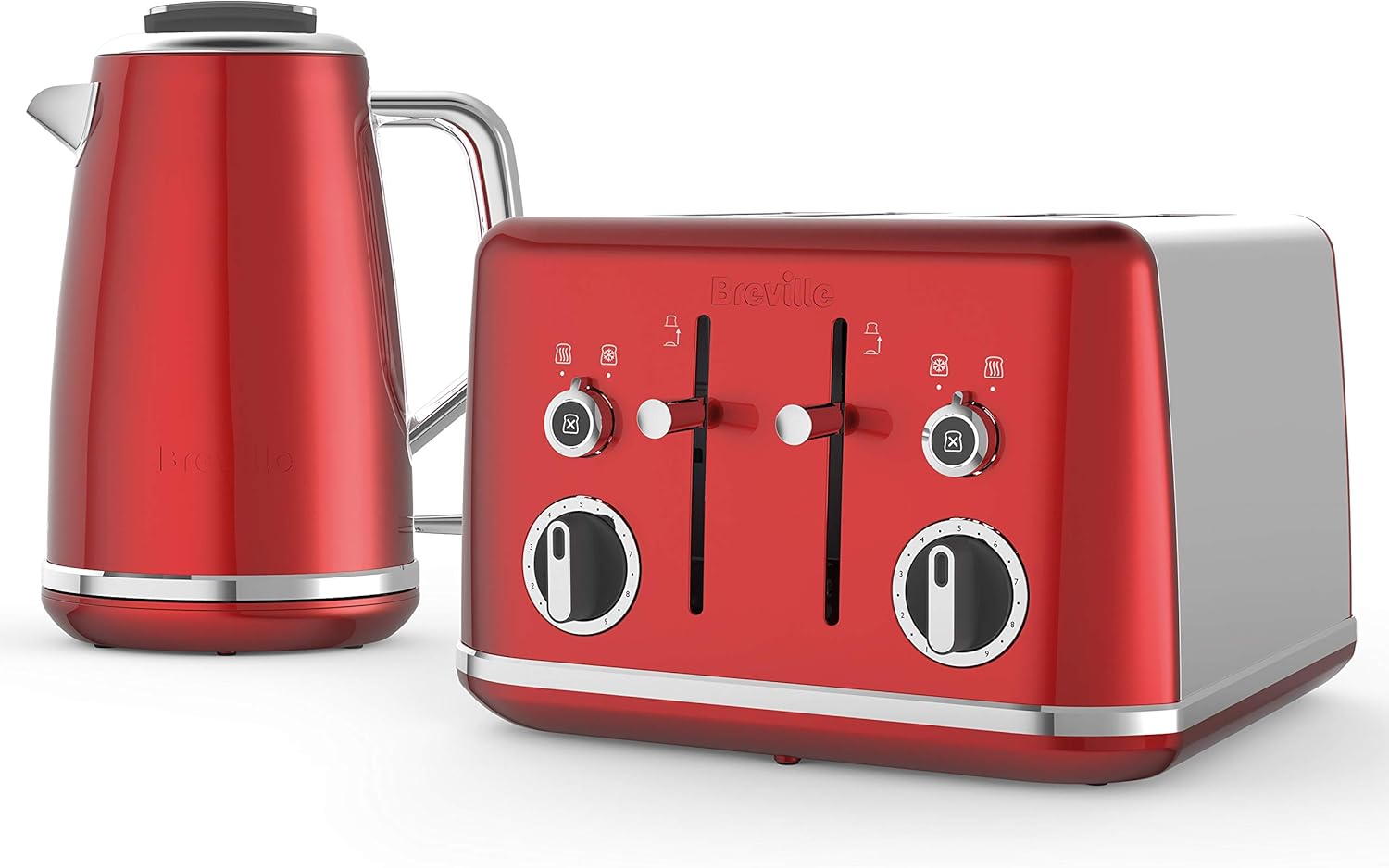 Breville Lustra Kettle & Toaster Set with 4 Slice Toaster & Electric