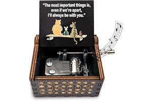 LITENX Cute Bear Best Friend Wood Music Box Gifts for Women, Friendship BBF Daughter Gifts for Christmas Birthday, I'll Aways Be with You.