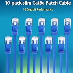 Rapink Patch Cables Cat6a 1ft (24 Pack) Slim, Cat6a