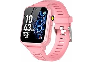 PHYULLS Smart Watch for Kids, Toddler Watch Toys with 24 Games Camera Video Recorder Music Alarm Calculator Calendar Stopwatch Flashlight Pedometer Birthday Gift Toys for 3-12 Year Old Boys and Girls (Pink)