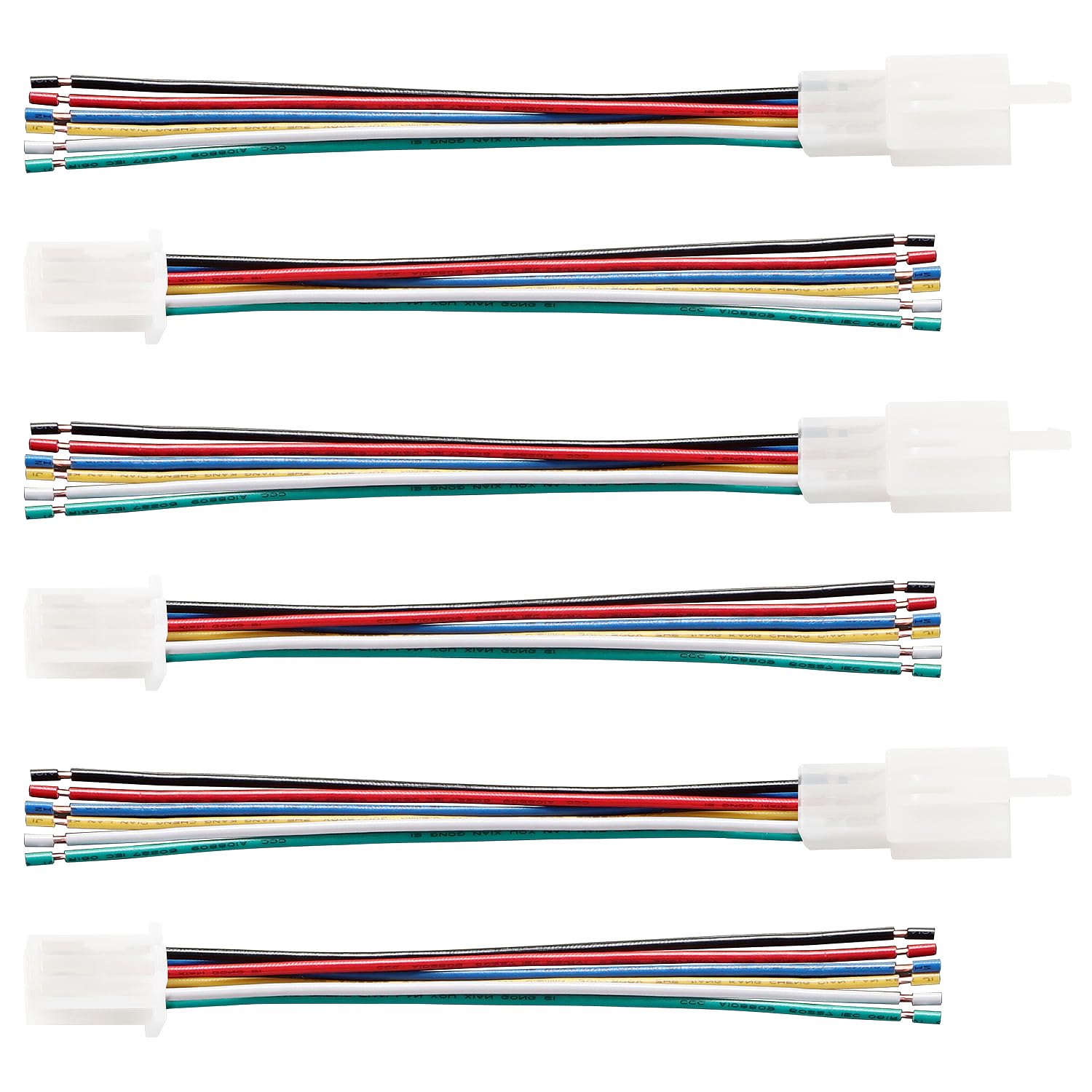 YIXISI 3 Pairs 2.8mm 6 Pin Automotive Electrical Wire Connectors, Male and Female Housing Connector with 140mm 20 AWG Cable, for Motorcycle, Bike, Car, Boats, Nylon