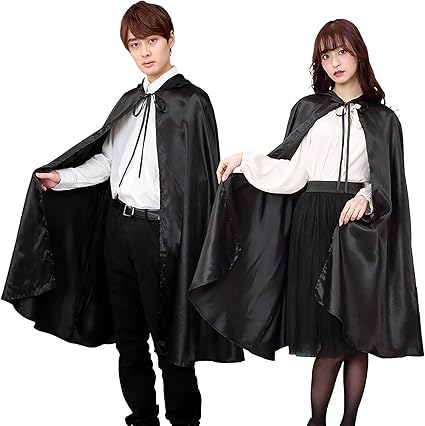 Amazon Co Jp 男女兼用 マント ポンチョ ケープ ウィッチ 魔女 ブラック 黒 フード メンズ 男性用 簡単コスプレ 大きいサイズ かわいい セクシーコスプレ コスプレ衣装 コスチューム ハロウィン コスプレ ハロウィンコスプレ 文化祭 ハロウィン仮装 即納 安い S