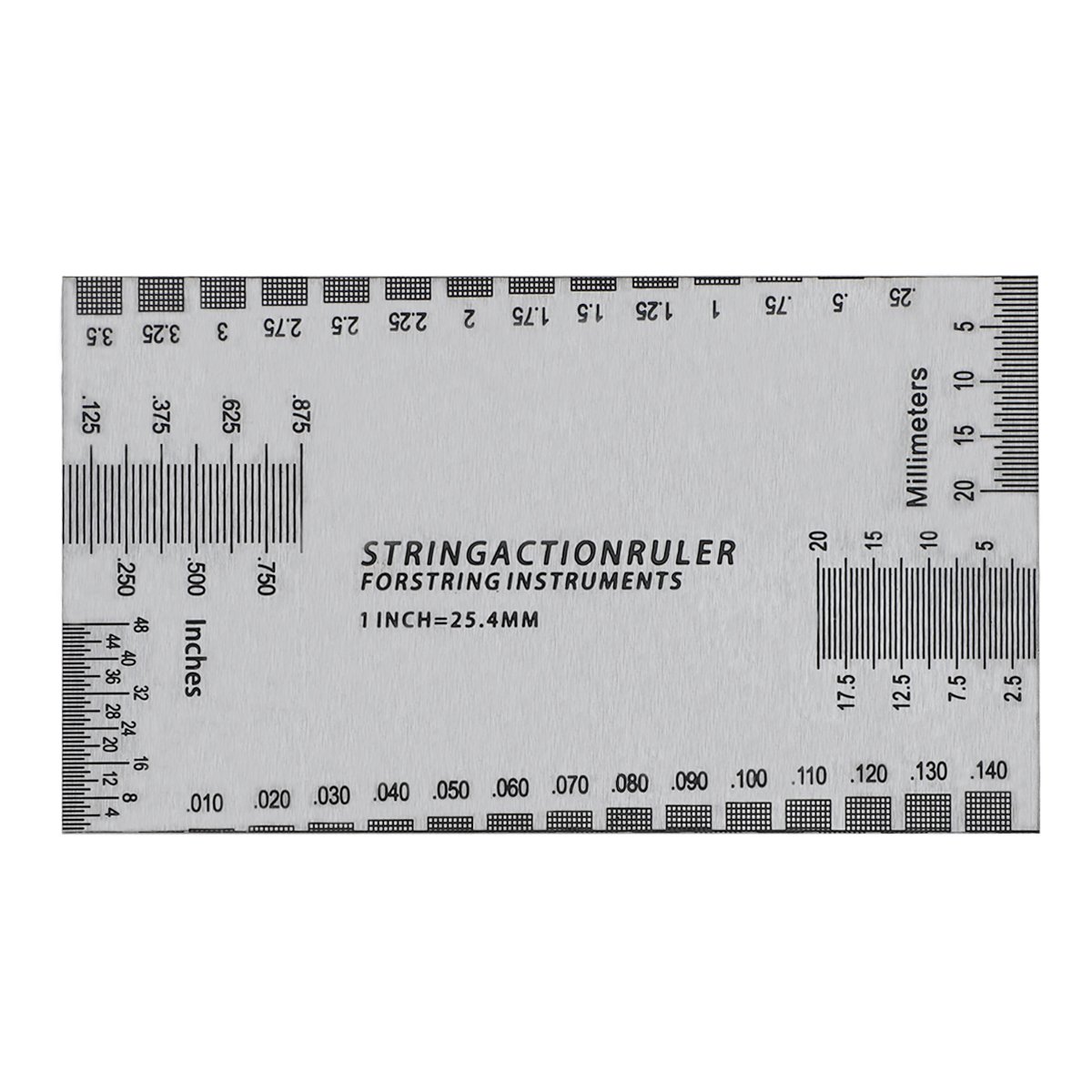 Simtyso Guitar String Action Ruler Gauge Tool Measuring Kit for Electric Bass and Acoustic Guitar