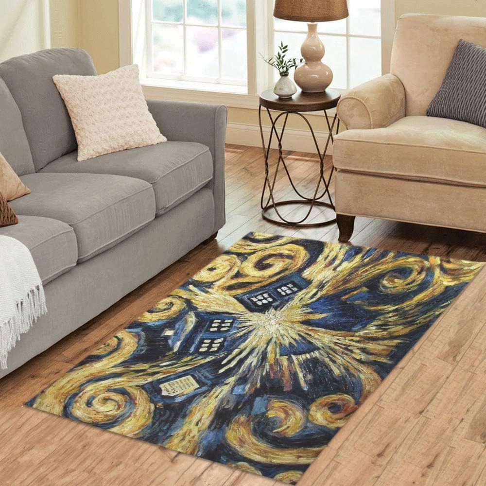 QC Area Rug Tardis Police Box Explosion Area Rug size 60"x 39"