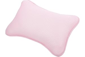 GALPADA Mesh Bathtub Pillow with Suction Cups, 3D Pink Bath Spa Headrest Cushion for Adult Tub Relaxation