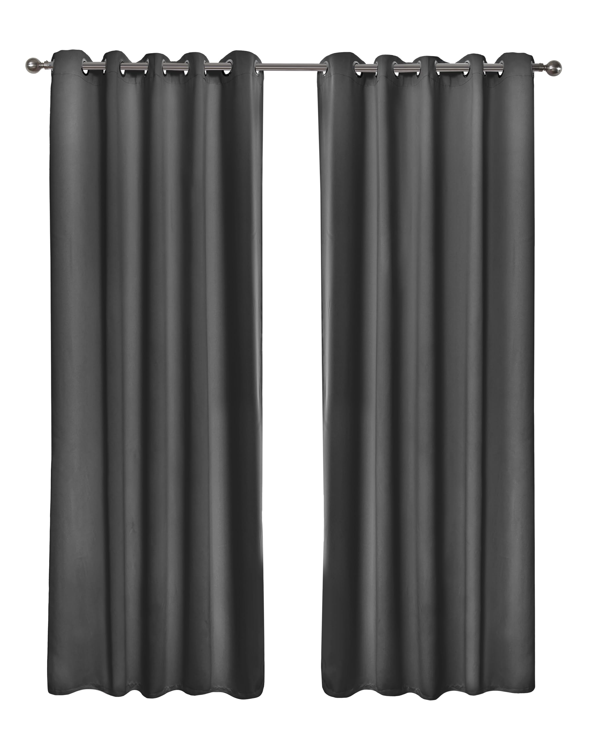 Emma Barclay – Blackout Curtains for Bedroom Living Room Thermal Insulated Woven Eyelet Blackout Curtains Cali Collection (46” x 54” Inch)(Charcoal) — image 1