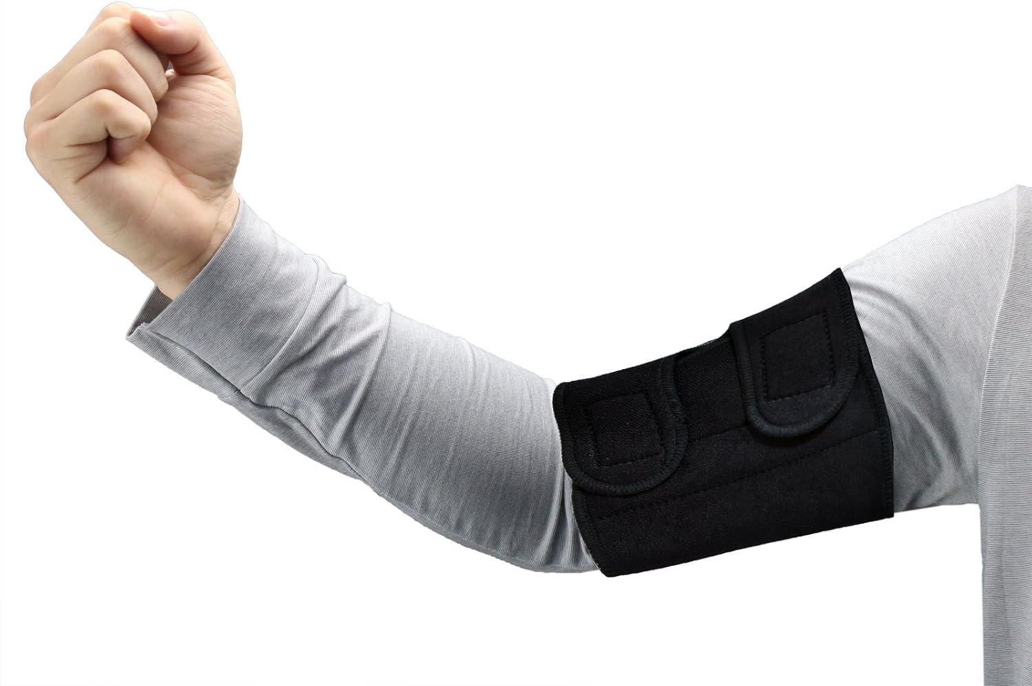 ObboMed MB-1850S Upper Arm Support Brace, Elbow Sleeve with Magnets. Support for Tennis and Golfer's Elbow, Workouts, Tendonitis, Arthritis, Black (S: fits 12 – 15 inches Upper arm Circumference)