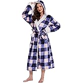 Cegerne Plush Robes for Women, Hooded Bathrobe Long Fluffy, Womens Fuzzy Fleece Warm Soft Cozy Robe