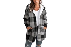 Yanekop Womens Oversized Sherpa Jacket Long Cardigan Sweaters Fuzzy Fleece Jacket Faux Fur Plus Size Coats with Pockets