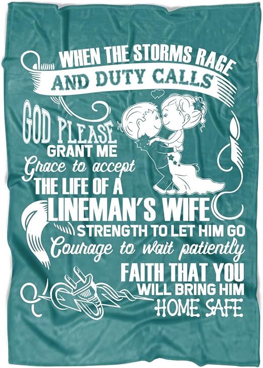 Amazon Com Tucstore Lineman S Wife Soft Fleece Throw Blanket