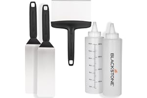 Blackstone Professional Grade Accessory Tool Kit (5 Pieces) 16 oz Bottle, Two Spatulas, Chopper/Scraper and One Cookbook-Perfect for Cooking Indoor or Outdoor, Multicolor